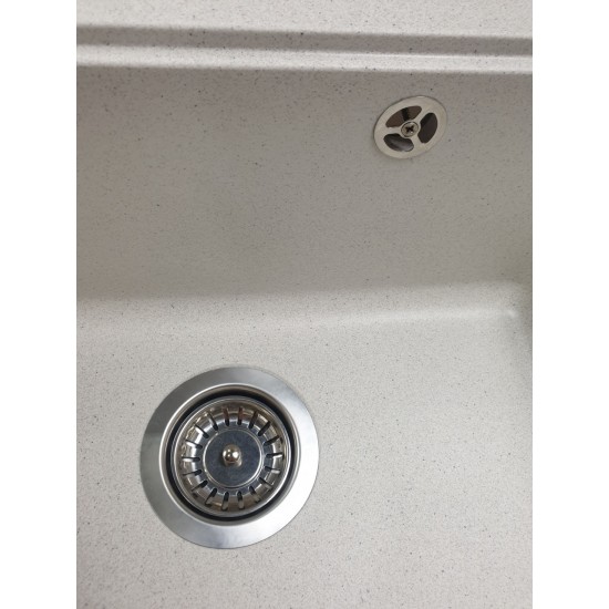Chiuvetă din compozit de granit pentru bucătărie Alb ELEFANT PREMIUM 5852 VESTA