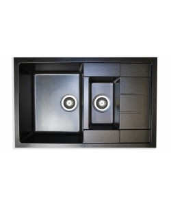 Chiuvetă din compozit de granit pentru bucătărie negru metalic ELEFANT PREMIUM 7850 W TOSKANA