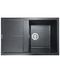 Chiuvetă din compozit de granit pentru bucătărie negru metalic ELEFANT PREMIUM 7850 SELENA