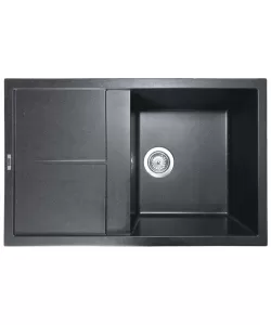 Chiuvetă din compozit de granit pentru bucătărie negru metalic ELEFANT PREMIUM 7850 SELENA Chiuvetă din compozit de granit pentru bucătărie negru metalic ELEFANT PREMIUM 7850 SELENA