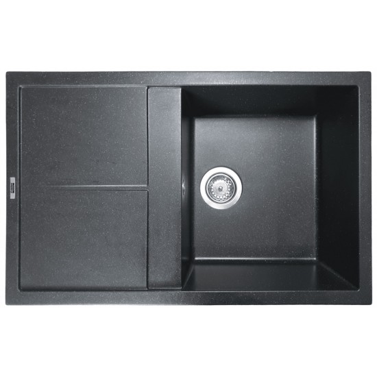 Chiuvetă din compozit de granit pentru bucătărie negru metalic ELEFANT PREMIUM 7850 SELENA