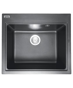 Chiuvetă din compozit de granit pentru bucătărie Negru metalic ELEFANT PREMIUM 5852 VESTA