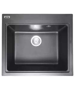 Chiuvetă din compozit de granit pentru bucătărie Negru metalic ELEFANT PREMIUM 5852 VESTA Chiuvetă din compozit de granit pentru bucătărie Negru metalic ELEFANT PREMIUM 5852 VESTA