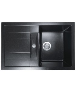 Chiuvetă din compozit de granit pentru bucătărie negru metalic ELEFANT PREMIUM 7850 TROYA