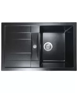 Chiuvetă din compozit de granit pentru bucătărie negru metalic ELEFANT PREMIUM 7850 TROYA Chiuvetă din compozit de granit pentru bucătărie negru metalic ELEFANT PREMIUM 7850 TROYA