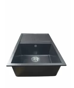 Chiuvetă din compozit de granit pentru bucătărie negru metalic ELEFANT PREMIUM 7850 SELENA Chiuvetă din compozit de granit pentru bucătărie negru metalic ELEFANT PREMIUM 7850 SELENA
