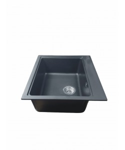 Chiuvetă din compozit de granit pentru bucătărie Negru metalic ELEFANT PREMIUM 5852 VESTA