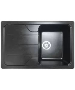 Chiuvetă din compozit de granit pentru bucătărie Negru metalic ELEFANT PREMIUM 7850 VERONA Chiuvetă din compozit de granit pentru bucătărie Negru metalic ELEFANT PREMIUM 7850 VERONA