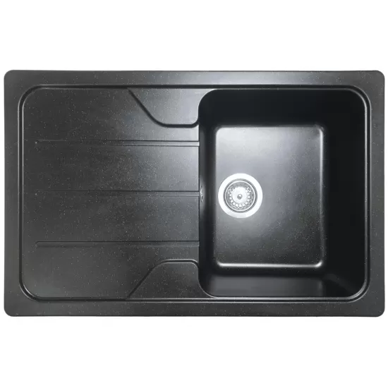 Chiuvetă din compozit de granit pentru bucătărie Negru metalic ELEFANT PREMIUM 7850 VERONA Chiuvetă din compozit de granit pentru bucătărie Negru metalic ELEFANT PREMIUM 7850 VERONA