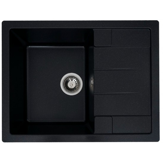 Chiuvetă din compozit de granit pentru bucătărie negru metalic ELEFANT PREMIUM 6650 INTENSO