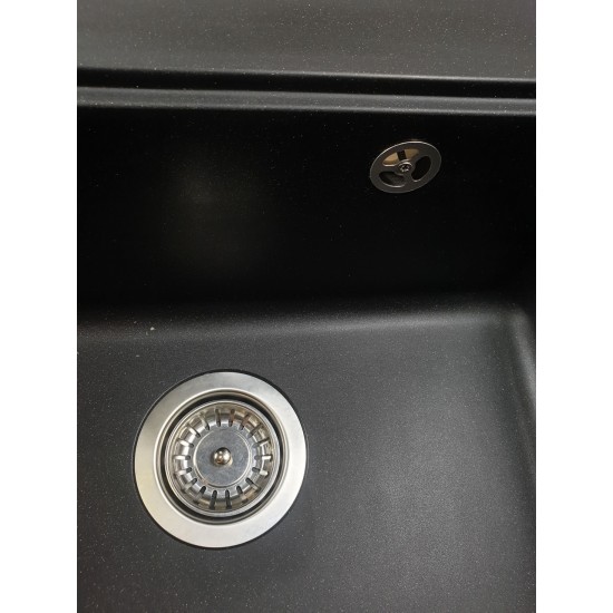 Chiuvetă din compozit de granit pentru bucătărie Negru metalic ELEFANT PREMIUM 5852 VESTA