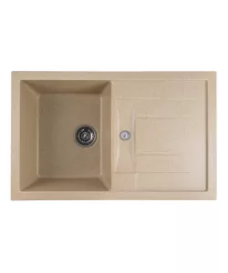 Chiuvetă din compozit de granit pentru bucătărie nisp bej ELEFANT PREMIUM 7850 TROYA Chiuvetă din compozit de granit pentru bucătărie nisp bej ELEFANT PREMIUM 7850 TROYA