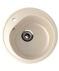 Chiuveta rotunda Compozit Bucatarie Ulgran U-101-328, Bej, Sifon Complet inclus Chiuveta rotunda Compozit Bucatarie Ulgran U-101-328, Bej, Sifon Complet inclus