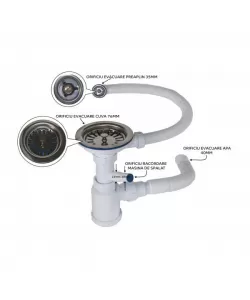 Chiuveta rotunda Compozit Bucatarie Ulgran U-101-328, Bej, Sifon Complet inclus Chiuveta rotunda Compozit Bucatarie Ulgran U-101-328, Bej, Sifon Complet inclus