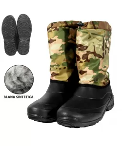 Cizme din PVC barbati HUNTER BLACK/MIX KHAKI SET 10 PERECHI, Impermeabile, Antiderapante, Captusite cu blana sintetica