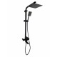 Coloana de dus Mixxus KUB-009-J NEGRU, 120 cm baterie si para, monocomanda, furtun flexibil