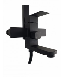 Coloana de dus Mixxus KUB-009-J NEGRU, 120 cm baterie si para, monocomanda, furtun flexibil