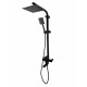 Coloana de dus Mixxus KUB-009-J NEGRU, 120 cm baterie si para, monocomanda, furtun flexibil