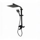 Coloana de dus Mixxus KUB-009-J NEGRU, 120 cm baterie si para, monocomanda, furtun flexibil