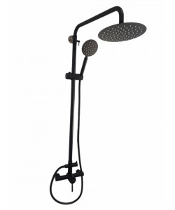 Coloana de dus MIXXUS SUS-003-J BLACK 20 cm baterie si para, monocomanda, furtun flexibil