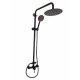 Coloana de dus MIXXUS SUS-003-J BLACK 20 cm baterie si para, monocomanda, furtun flexibil