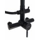 Coloana de dus MIXXUS SUS-003-J BLACK 20 cm baterie si para, monocomanda, furtun flexibil