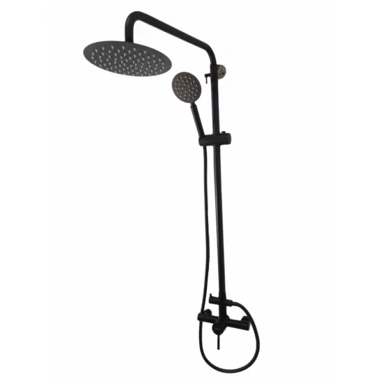 Coloana de dus MIXXUS SUS-003-J BLACK 20 cm baterie si para, monocomanda, furtun flexibil Coloana de dus MIXXUS SUS-003-J BLACK 20 cm baterie si para, monocomanda, furtun flexibil