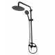 Coloana de dus MIXXUS SUS-003-J BLACK 20 cm baterie si para, monocomanda, furtun flexibil