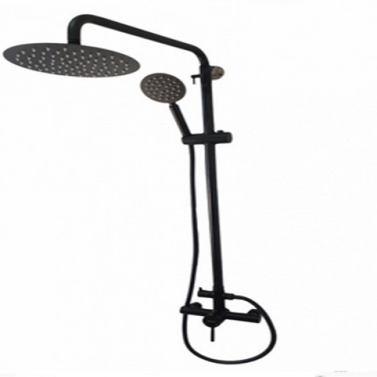 Coloana de dus MIXXUS SUS-003-J BLACK 20 cm baterie si para, monocomanda, furtun flexibil