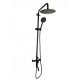 Coloana de dus Mixxus SUS-009-J NEGRU, 120 cm baterie si para, monocomanda, furtun flexibil