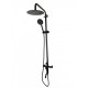 Coloana de dus Mixxus SUS-009-J NEGRU, 120 cm baterie si para, monocomanda, furtun flexibil