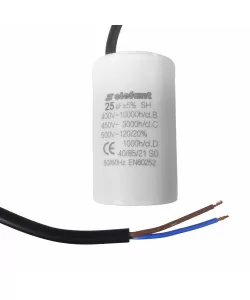 Condensator cu fire CBB60 25µF 45x72mm 450V, Elefant Condensator cu fire CBB60 25µF 45x72mm 450V, Elefant