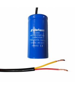 Condensator cu fire CD60 150µF 50x100mm 330V, Elefant