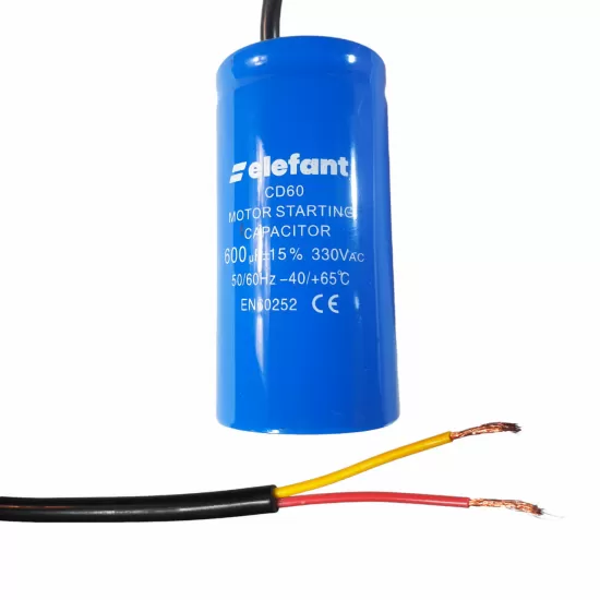 Condensator cu fire CD60 600µF 50x100mm 330V, Elefant Condensator cu fire CD60 600µF 50x100mm 330V, Elefant