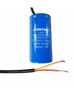 Condensator cu fire CD60 700µF 50x100mm 330V, Elefant
