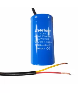 Condensator cu fire CD60 700µF 50x100mm 330V, Elefant Condensator cu fire CD60 700µF 50x100mm 330V, Elefant