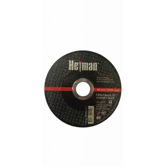 DISC ABRAZIV Hetman pentru metalinox 41 14A 125 1.6 22.23