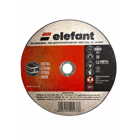 disc abraziv pentru metalinox ELEFANT 180*1,6*22,23