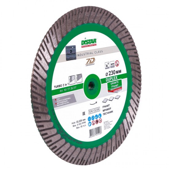 Disc diamantat Distar Duplex 125-230 mm, Taiere/Sfeluire 2 in 1