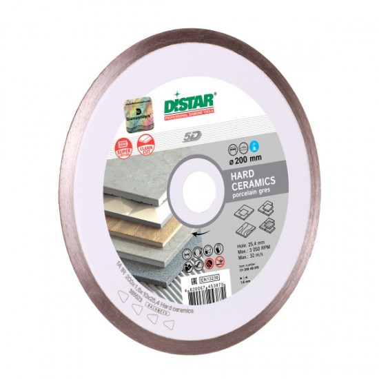 Disc diamantat Distar Hard Ceramics, 200 mm, 250 mm toate place ceramice, Ucraina Profesional