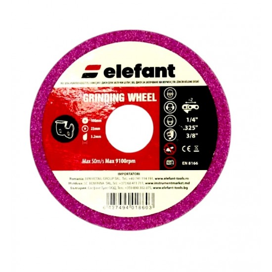 Disc pentru ascutire lant 100x3.2x23mm, Elefant