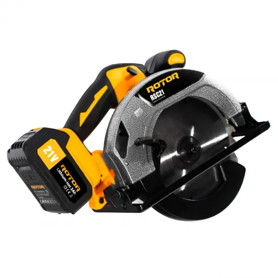 Fierastrau circular pe acumulator ROTOR RSC21, 21V/ 3Ah, 1000 W, 4300 rot/min, Brushless Fierastrau circular pe acumulator ROTOR RSC21, 21V/ 3Ah, 1000 W, 4300 rot/min, Brushless