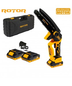 Fierastrau cu lant si acumulator ROTOR RMC21-8, 21V / 2Ah, Brushless , Ungere lanț ,