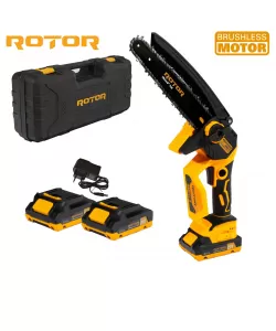 Fierastrau cu lant si acumulator ROTOR RMC21-8, 21V / 2Ah, Brushless , Ungere lanț , Fierastrau cu lant si acumulator ROTOR RMC21-8, 21V / 2Ah, Brushless , Ungere lanț ,
