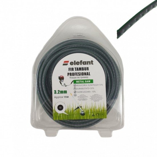 FIR TAMBUR (METAL SAW GREEN) 3.2mm x 15m, Elefant