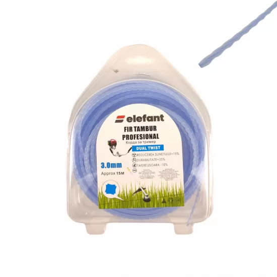 FIR TAMBUR (PATRAT DUAL TWIST BLUEMARINE) 3.0mm x 15m, Elefant FIR TAMBUR (PATRAT DUAL TWIST BLUEMARINE) 3.0mm x 15m, Elefant