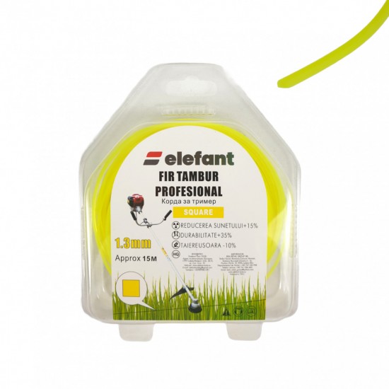 FIR TAMBUR (PATRAT YELLOW) 1.3mm x 15m, Elefant