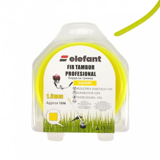 FIR TAMBUR (PATRAT YELLOW) 1.6 mm x 15m, Elefant