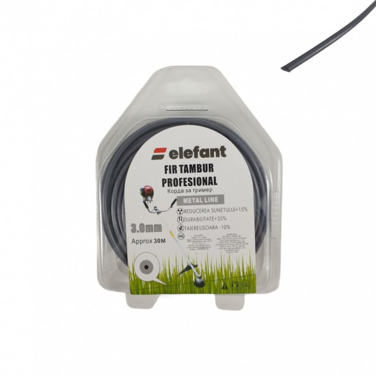 FIR TAMBUR (ROTUND METAL LINE SILVER) 3.0mm x 15m, Elefant