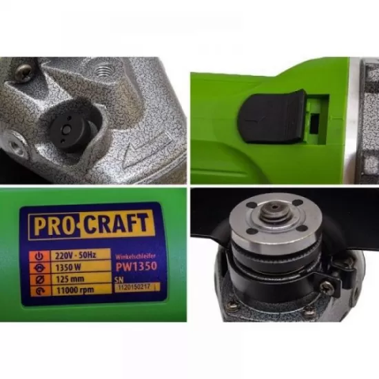 Flex Polizor Unghiular Procraft PW 1350, 1.35 kW, 11000 RPM, 125 mm Flex Polizor Unghiular Procraft PW 1350, 1.35 kW, 11000 RPM, 125 mm